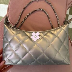 Silver shoulder bag